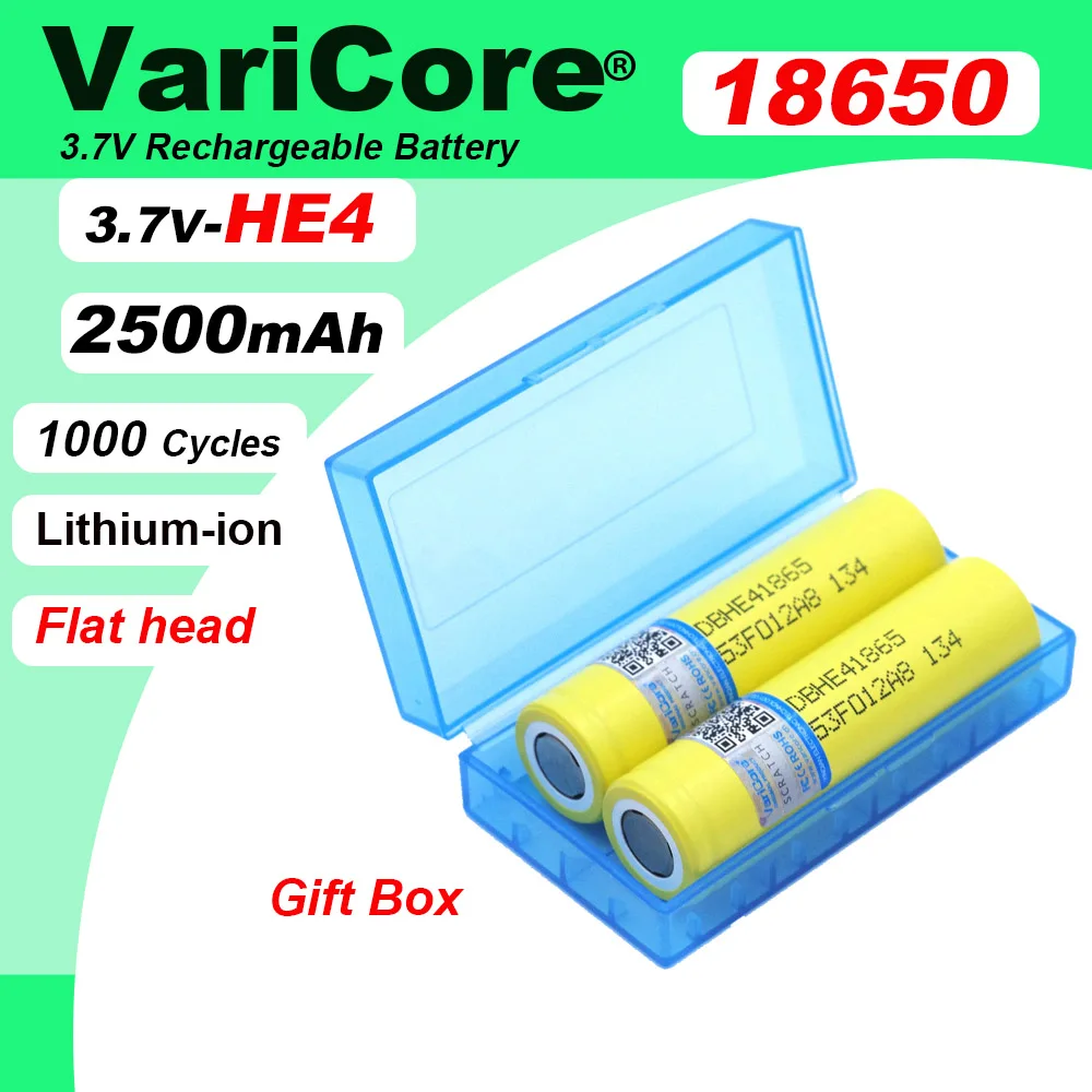 Liitokala New Original HE4 18650 Rechargeable li-lon battery 3.6V 2500mAh batteries can keep + Storage box