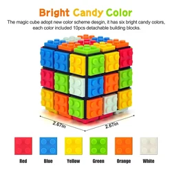 Building Blocks 3D Magic Puzzle Cube 3x3x3 DIY Fidget Toy Brick puzzle professional smooth speed game children's toy gift