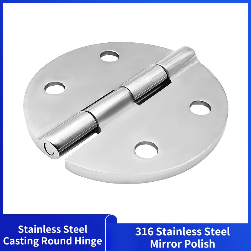 Alastin 316 Stainless Steel Casting Hinge Flat Hinge Cabinet Doors For Windows round Cast Strap Deck Hinge for Boat Hardware