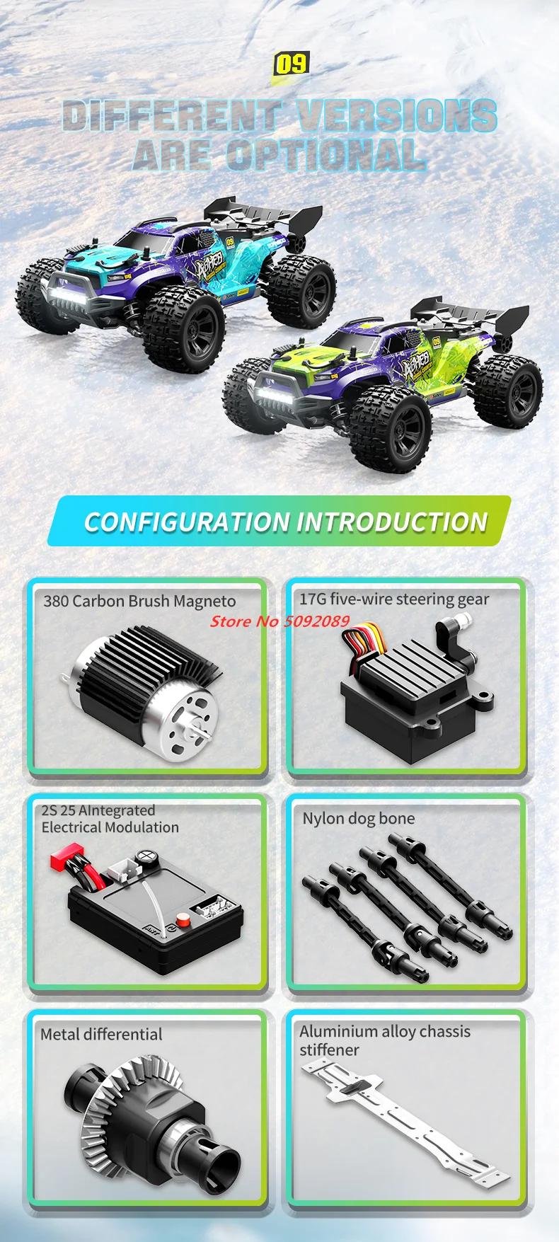 Professional Adult Car 2.4GHz 4WD Rc Car All-Terrain 40Km/h RC Racing Car Vehical Toy Gifts RC Car with Five-wire 17G servo LED