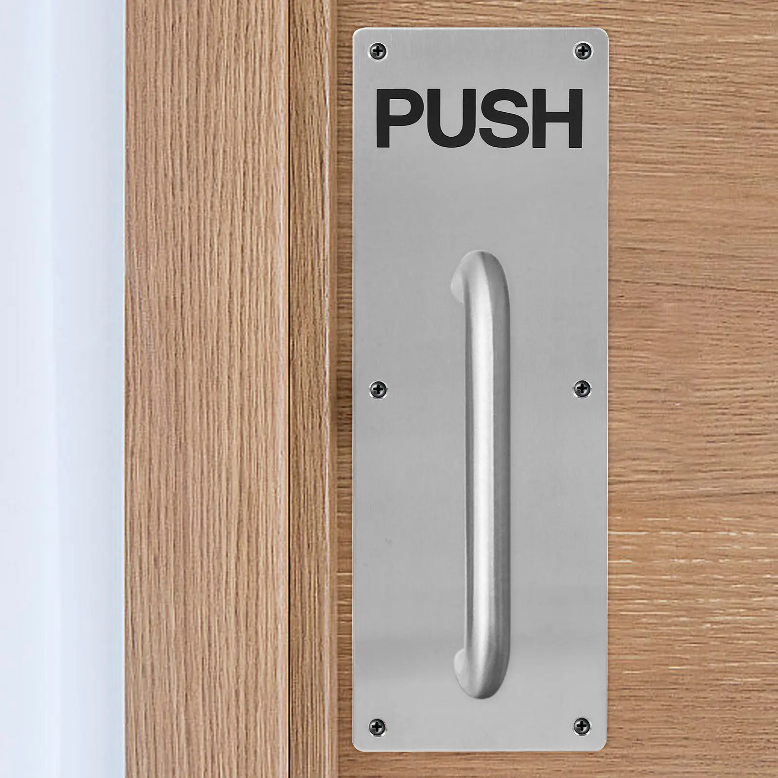 

Stainless Steel Fire Door Push Plate Smooth Surface Push Plates for Interior Doors Commercial Residential Door Handle Hardware