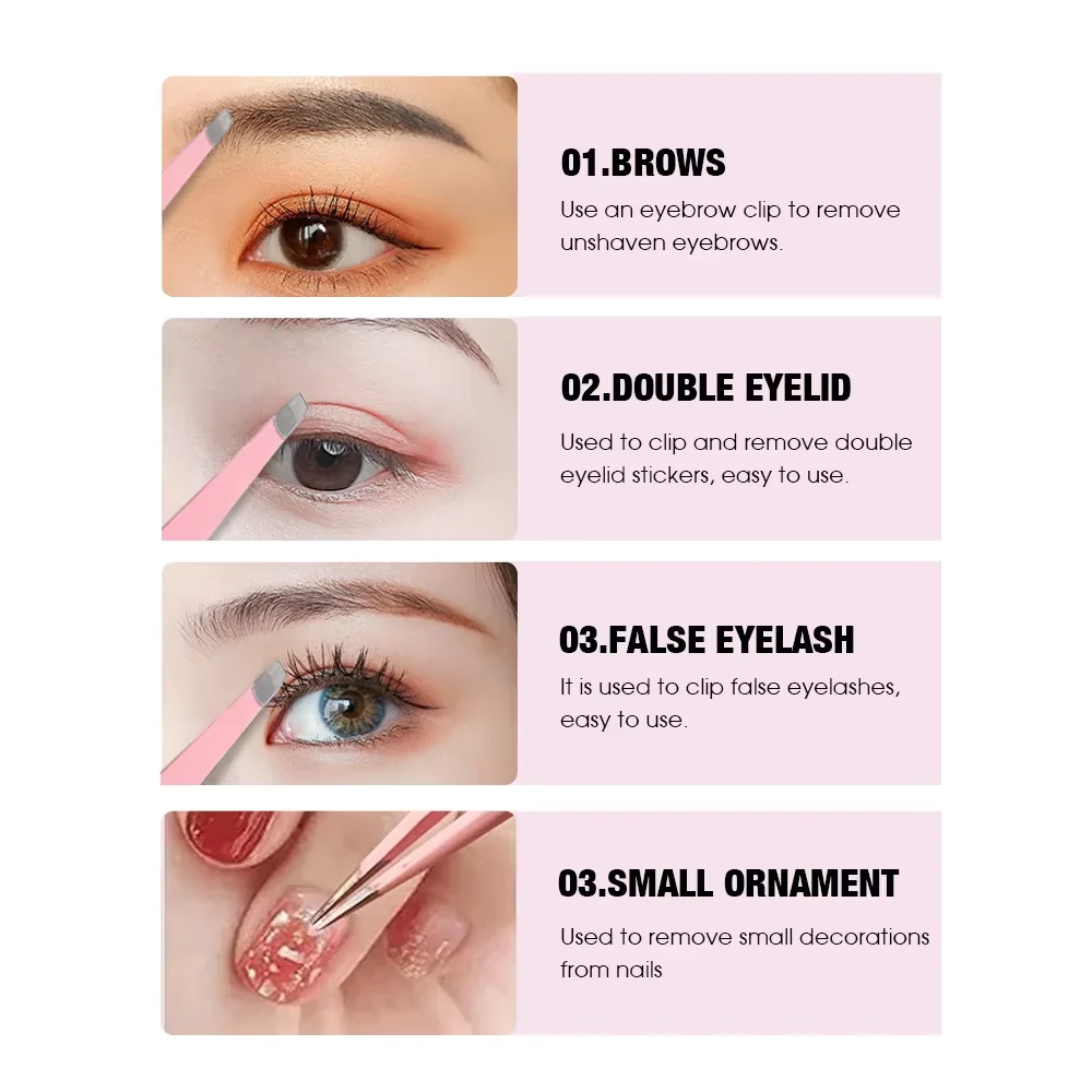 FADVAN أدوات الرموش الصناعية لاش الملقط آلات ماكياج دائم رمش تمديد الملقط مجموعة 4 قطعة