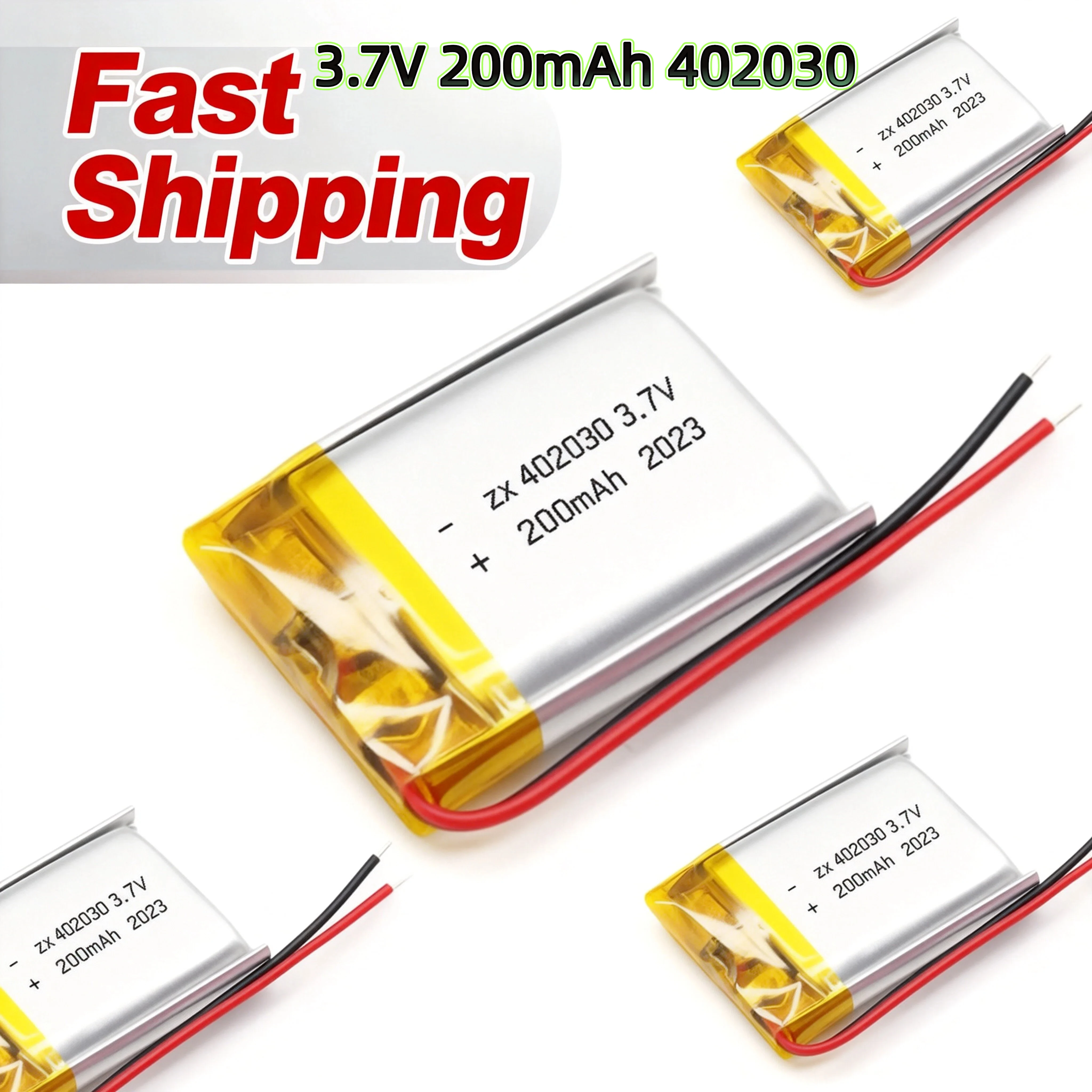 3.7V 200mAh 402030 Lithium Polymer Battery for Smart Bracelet GPS Voice Recorder Pet Training Tool Webcam Tablet PC