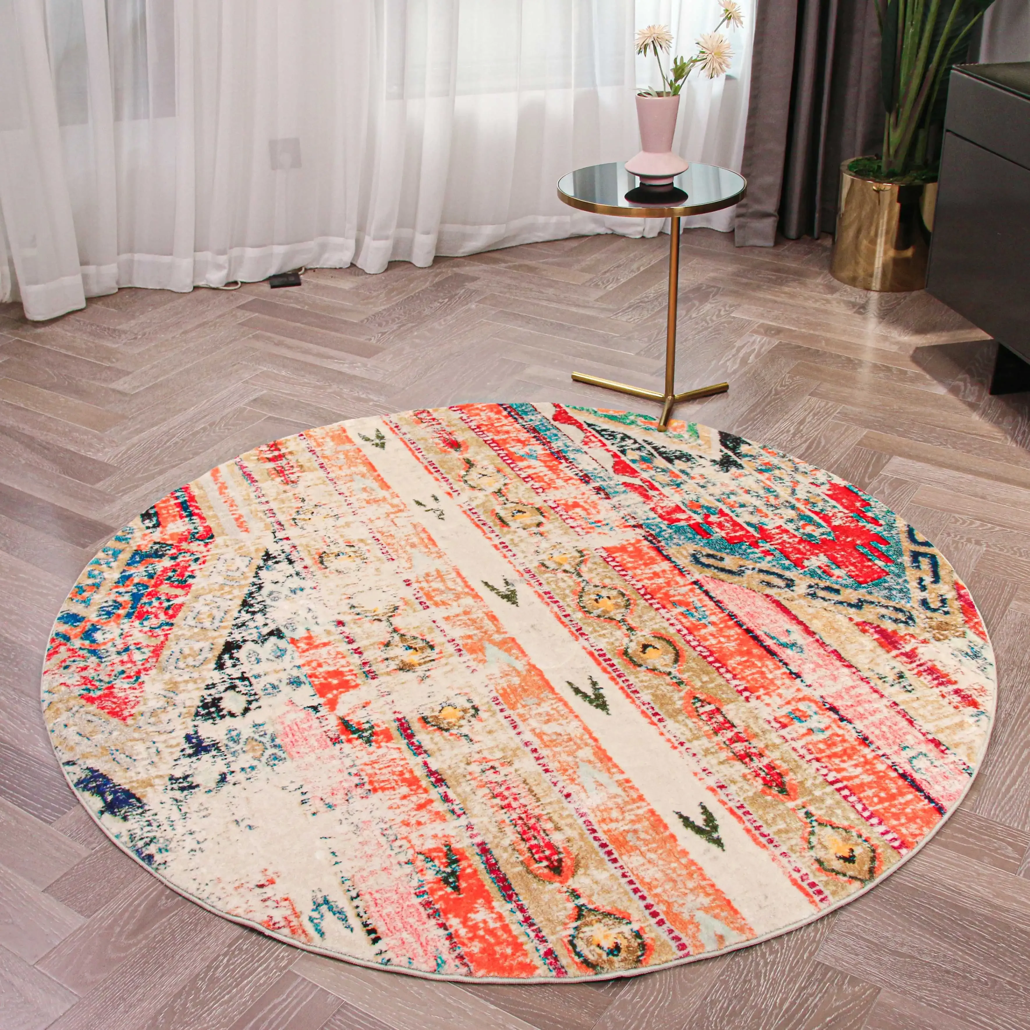 High Quality Hot Selling Cashmere Printed Carpet Cartoon Nordic Round Carpet Home textiles