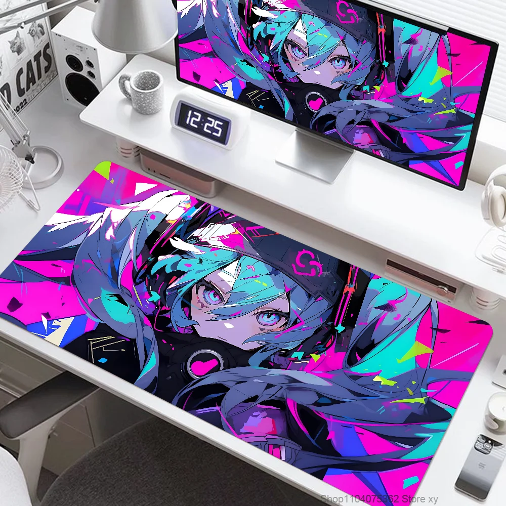 Large Gaming Mouse Pad Anime Girl Mousepad Mouse Mat Desk Mat With Pad Gaming Accessories Prime Gaming XXL Keyboard Pad Padding