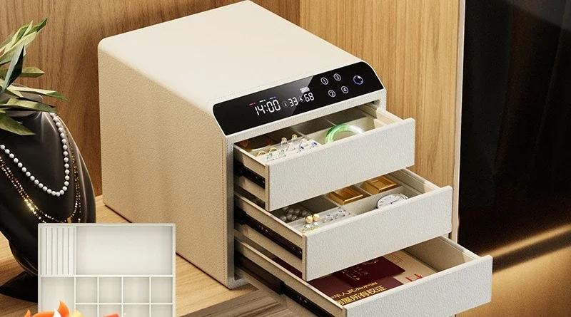 Safe, jewelry box, safe, home fingerprint password, small.