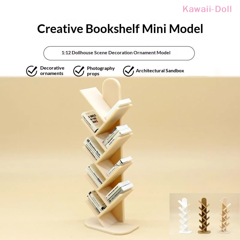 [DO]Dollhouse Simulation Mini Bookshelf Model Dollhouse Study Room Furniture Decoration Dolls House Micro Scene Photo Props[DO]