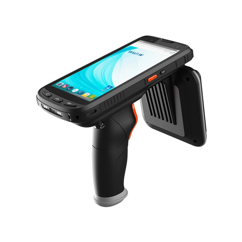 WYUAN يده قارئ رفيد UHF الذكية المحمول محطة 860-960 ميجا هرتز طويلة المدى أندرويد ماسح الباركود مستودع جرد البيع بالتجزئة