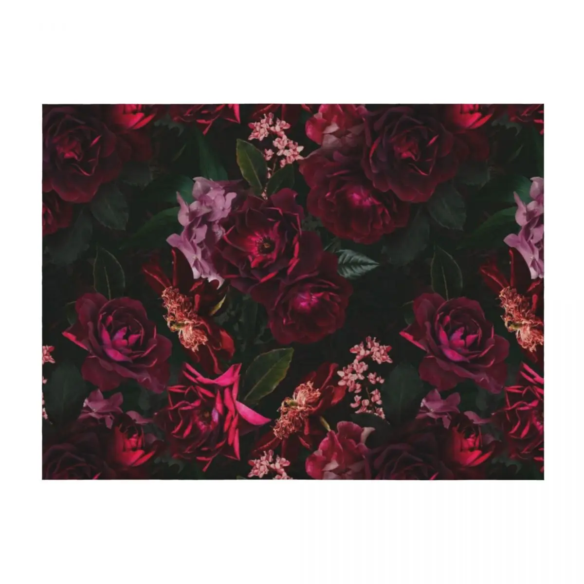 

Antique Midnight Botanical Flower Rose Garden Throw Blanket Softest Picnic For Decorative Sofa Flannels Blankets