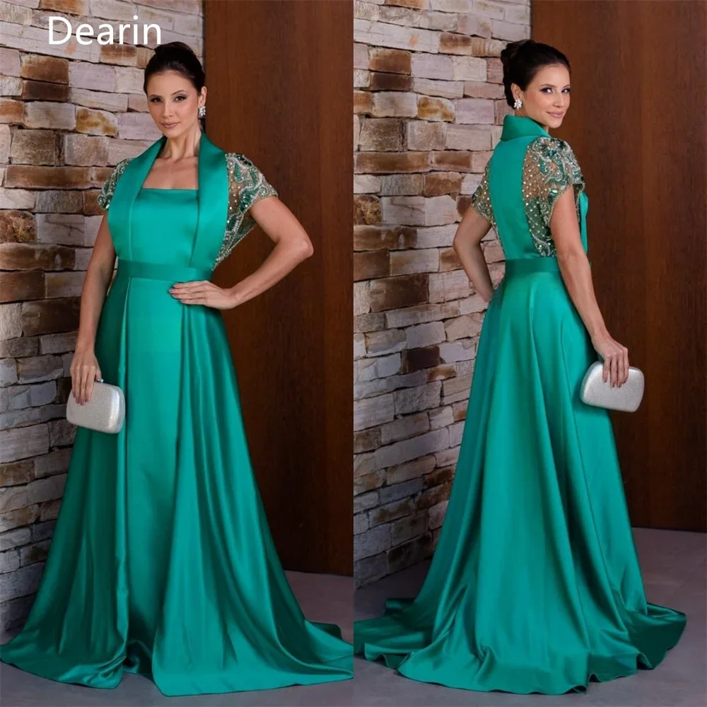 Customized  Arabia Evening Dearin Halter A-line Floor Length Skirts Applique Embroidery Lace Print Bespoke Occasion Dresses