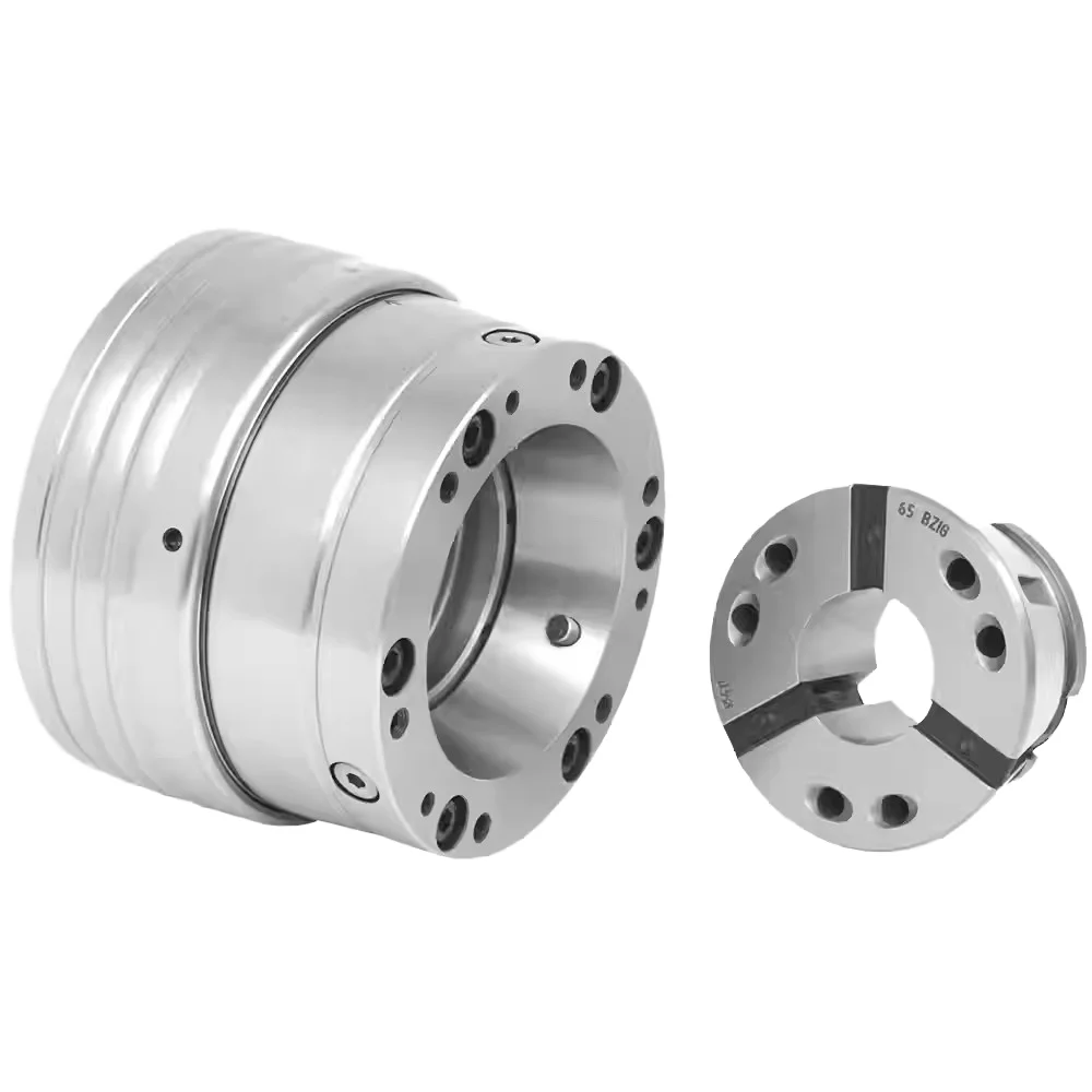 Manual Clamping Lathe Chuck Steel and Carbide Rubber Fixture with Back Pull Collet for Machine Tools Accessory