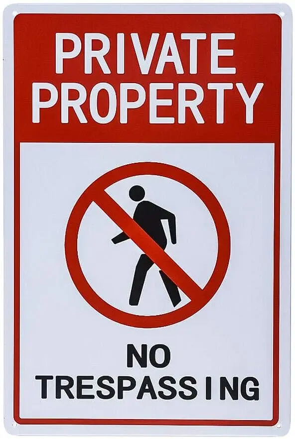 علامات الممتلكات الخاصة من SIGNCHAT لا علامة التعدي على المعدن تحذير تريسباس ساحة تسجيل علامة معدنية بار حانة ملصق معدني منزلي جدار أ