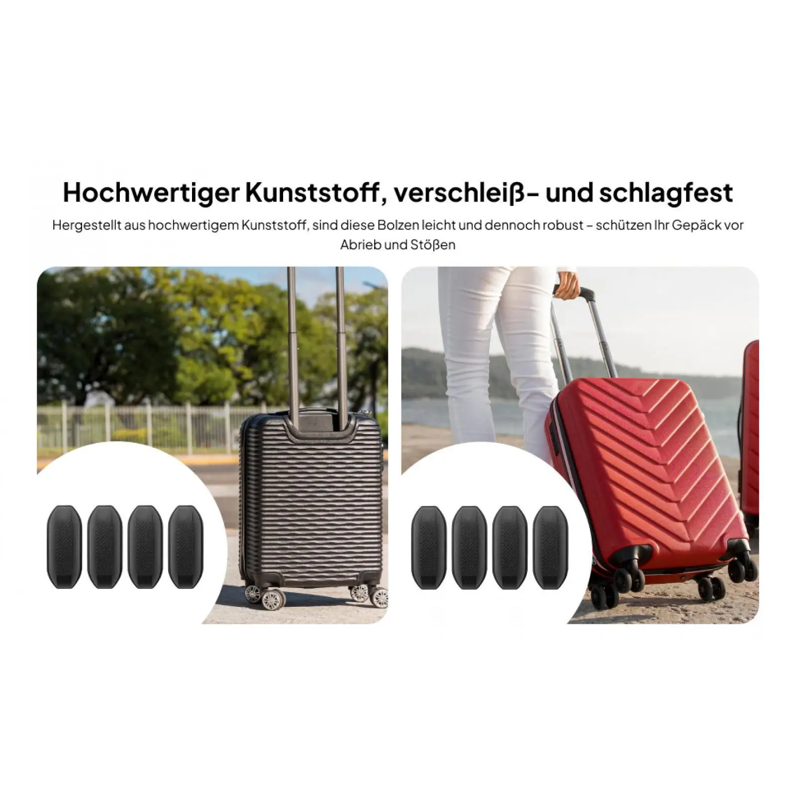Universal Luggage Feet Stud Replacement Black Plastic Suitcase Bottom Stand Feet for Travel Bags Trolley Case Side Bracket