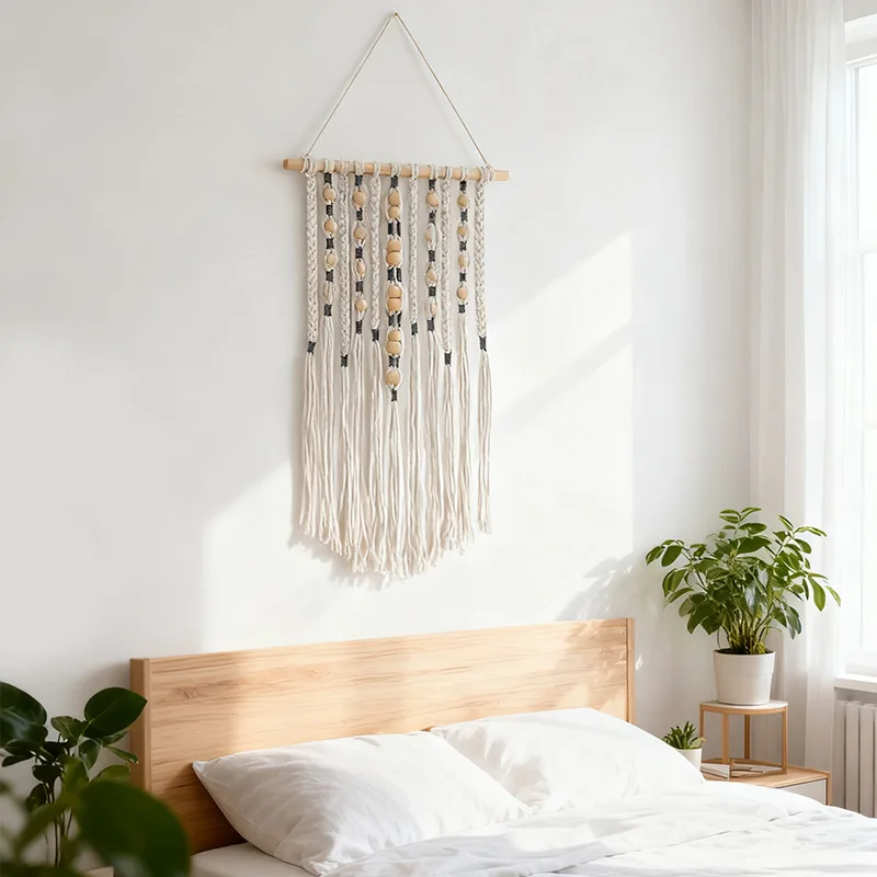 Hand-woven fringed tapestry Bohemian creative home bedroom B & B rope-woven pendant