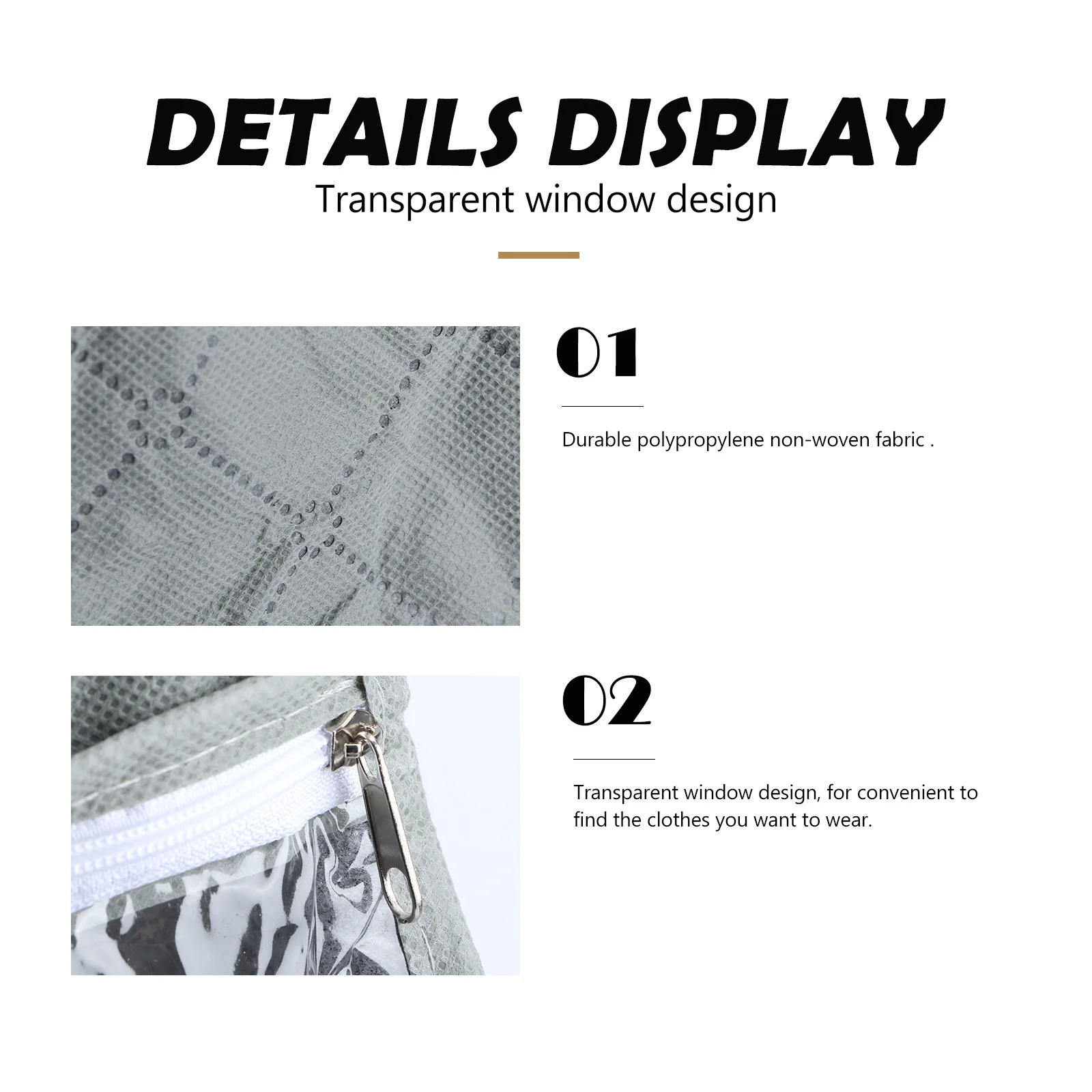 

69L Foldable Bamboo Charcoal Clothes Organizer Grey 58x36x32cm Transparent Window Anti-Bacterial Breathable Removable Baffle