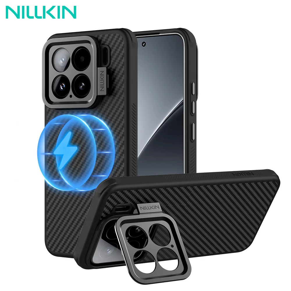 Magnetic Case For Xiaomi 15 Pro Nillkin Aramid Fiber With Kickstand Camera Protection Back Cover for Xiaomi Mi 15 Case