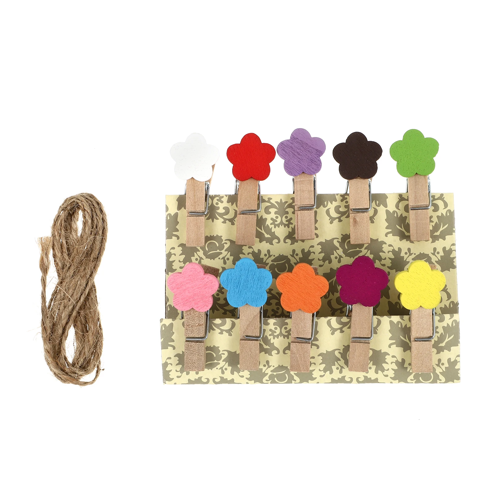 

10Pcs Wooden Flower Clips Multifunctional Photo Clip for Hanging Cards Crafts Banners and Office Decorations Wooden Clips