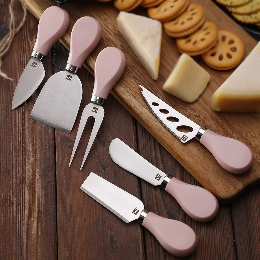 YIQI 6PCS Cheese Knives Sets 420J2 Stainless Steel Blade ABS Handle For The Kitchen Daily Use Cheese Cutter Tool Kitchen Knife