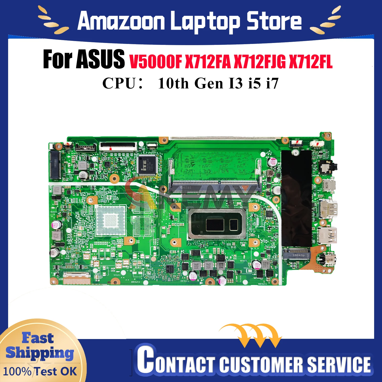 

X712FA Laptop Motherboard For ASUS VivoBook X712FJG X712FB V5000F X512F X712FLC X712FF X712FL X712FJ Mainboard 10th Gen I3 i5 i7