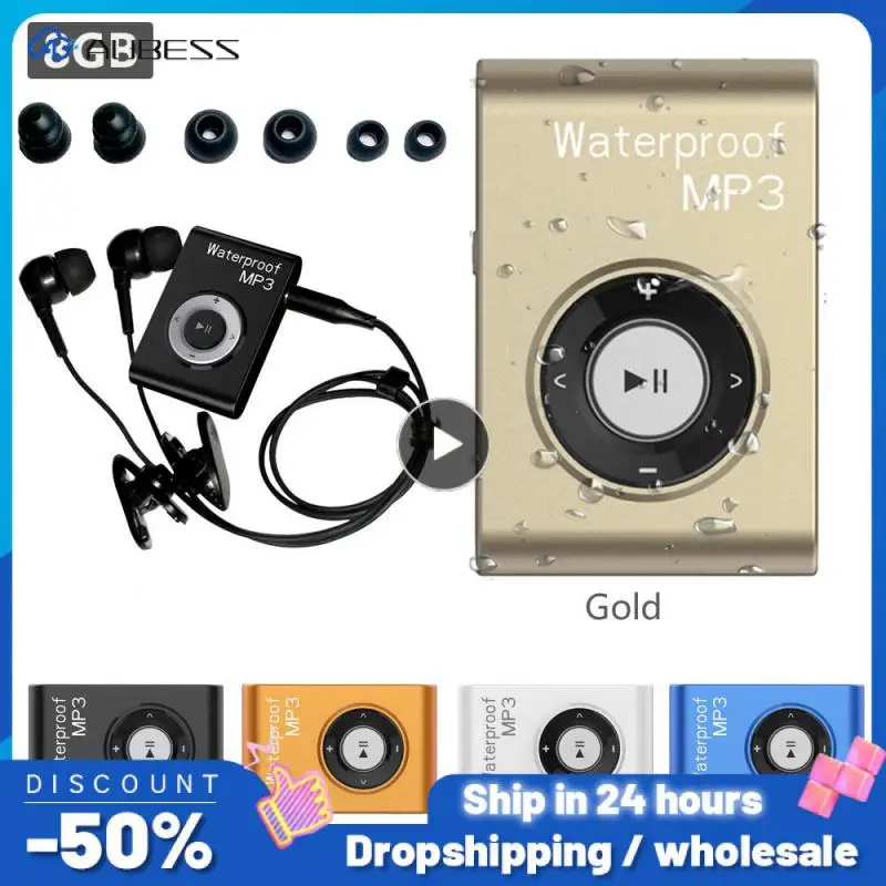 Mini IPX8 Waterproof Swimming MP3 Player Stereo Music MP3 Walkman FM Radio Sports Running HiFi Stereo Music Headphone