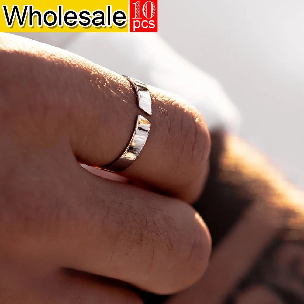 

Stainless steel jewelry trend men's ring waterproof and non fading jewelry 10pcs wholesale factory direct sales