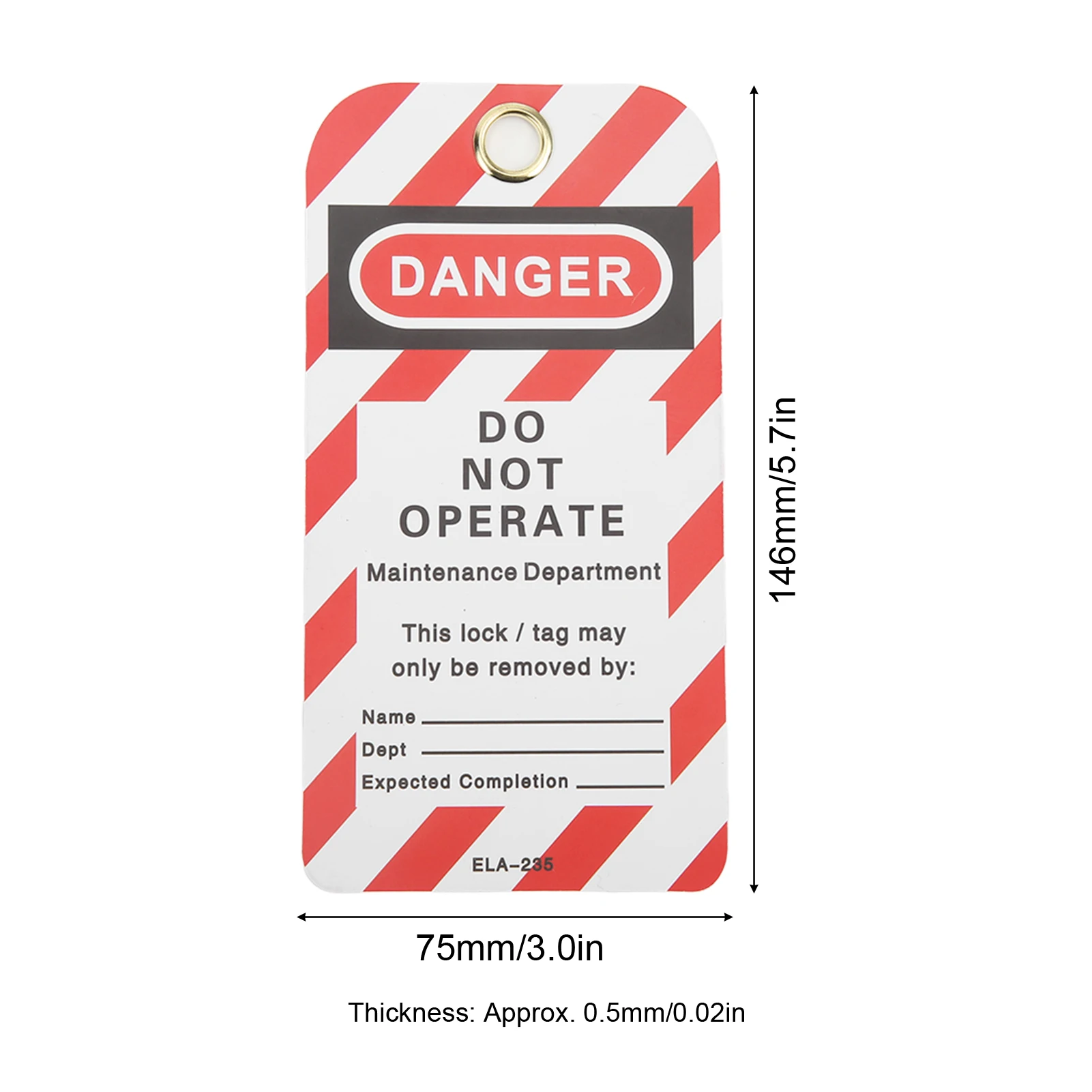 30Pcs Lockout Tag Danger Do Not Operate Safety Warning Front /Back Label PVC for Equipment Danger Tag Danger Tagout Lockout Tag