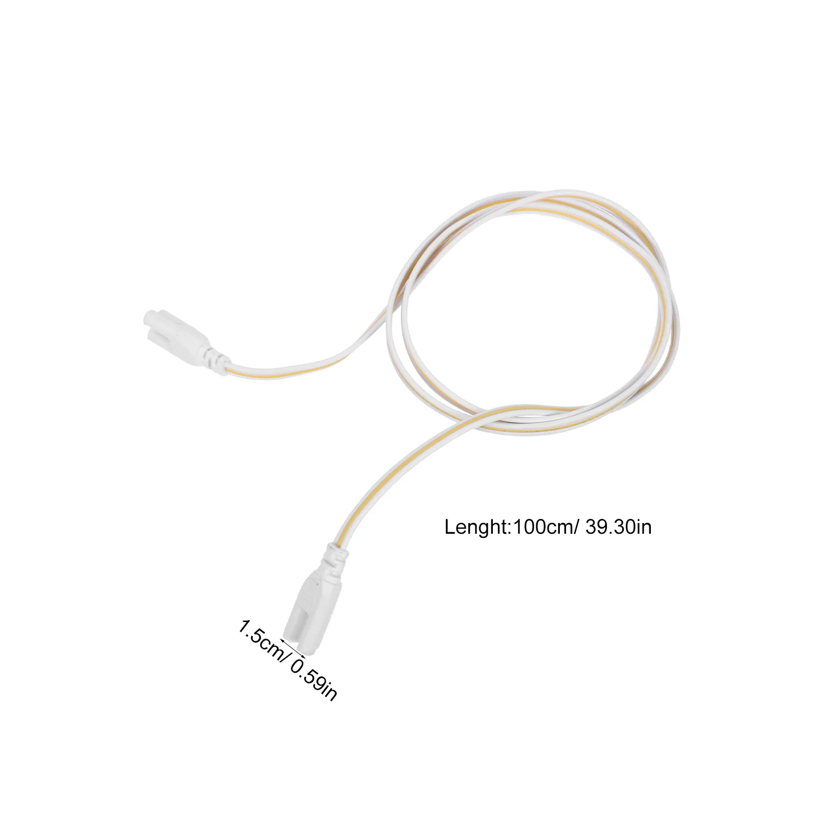 10Pcs LED Tube Power Extension Cable T5 T8 3.3ft Double End Connector Wire Linkable Lamp Extension Cable for Under Cabinet