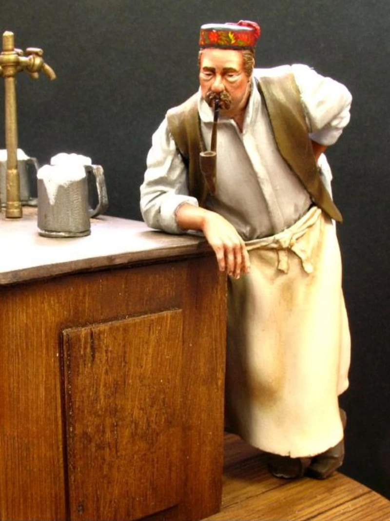 

1/24 Scale 75mm DieCast Resin Figure Model Kit Ancient Barkeeper Diorama Unassembled Unpainted