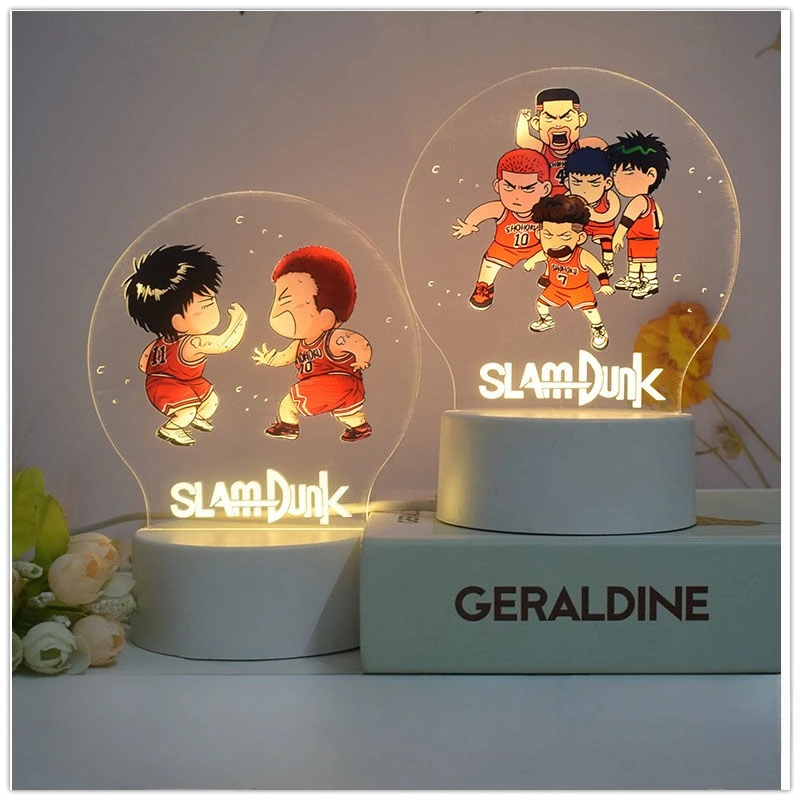 

Slam Dunk Anime Around Cute Sakuragi Hanada Rukawa Kaeda Akagi Takaki 3D Night Light Kawaii Glowing Stand Brand Gift Wholesale