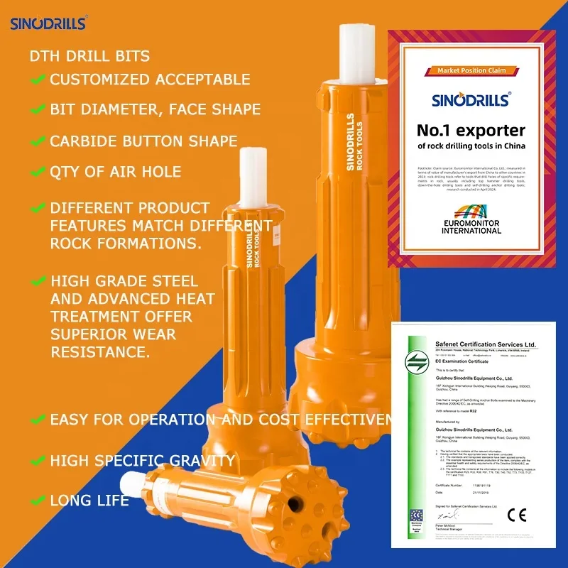 115MM DHD3.5 DTH Bit 4 inch Drill Bit High Quality Down The Hole Hammer Drill Bit