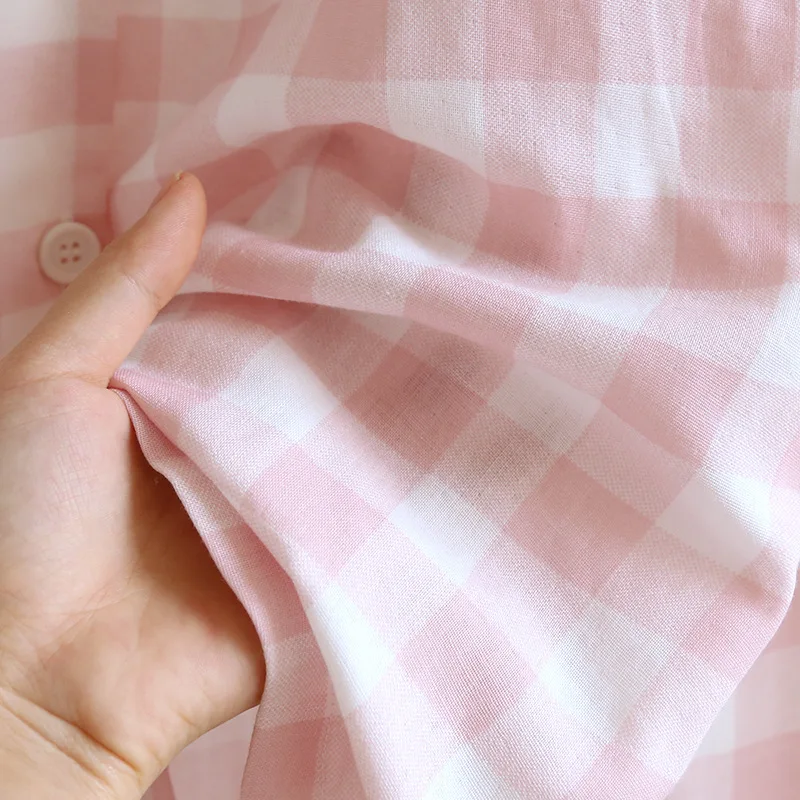 2024 Summer New Women's Pajamas Short Sleeve+Capris Two Piece Set of 100% Cotton Women's Round Neck Plaid Simple Homewear Set