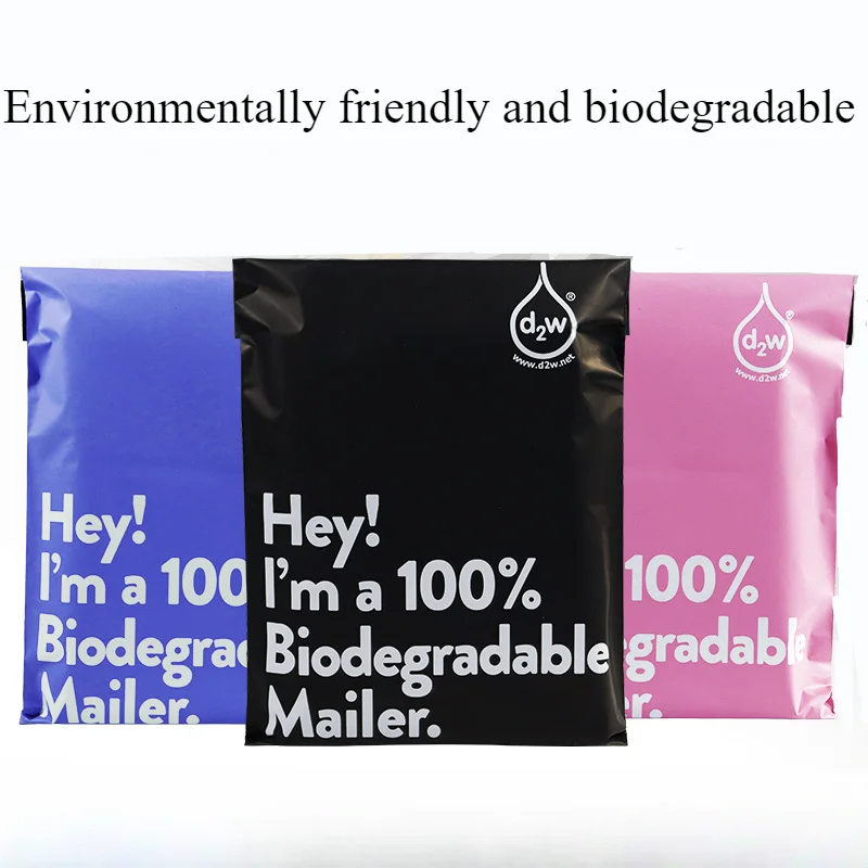 100% D2W Biodegradable Envelope Mailing Bags Self Adhesive Seal Express Postal Pouch Bag Eco-Friendly Clothing Waterproof Pouch