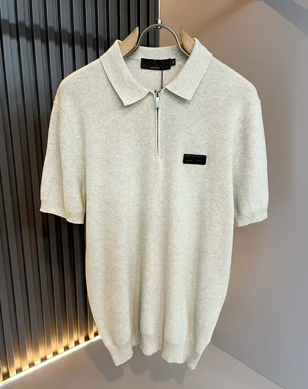 

LP old money wind 25ss lapel short-sleeved knitted sweater half zipper casual polo shirt