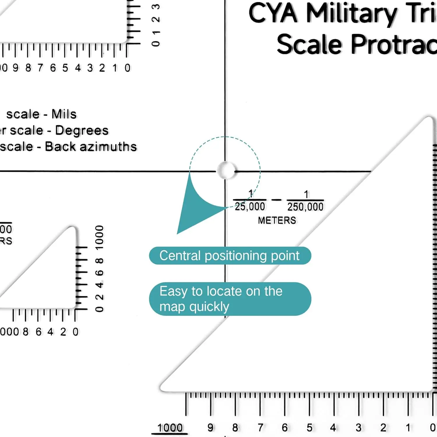 5 Inch Military Map Protractor Military Style Utm/mgrs Coordinate Scale Map Perfectly Cut Land Navigation Protractor Maps