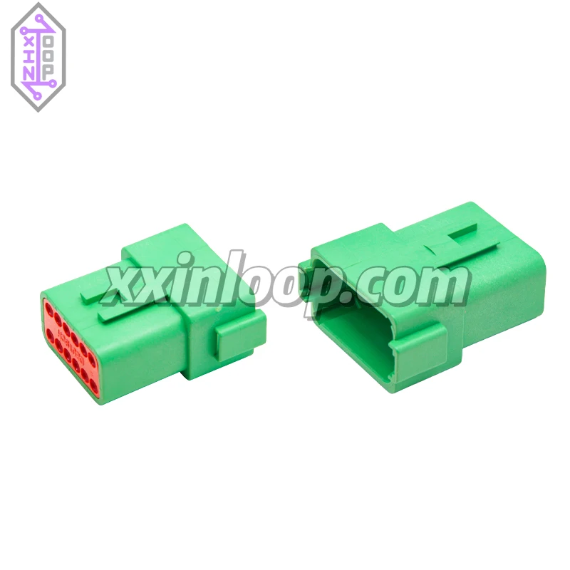 

DT04‑12PC 12 Position Automotive Receptacle Connector Housing 4 44 mm Pitch Sealable Wire to Wire Male Terminal Housing Green