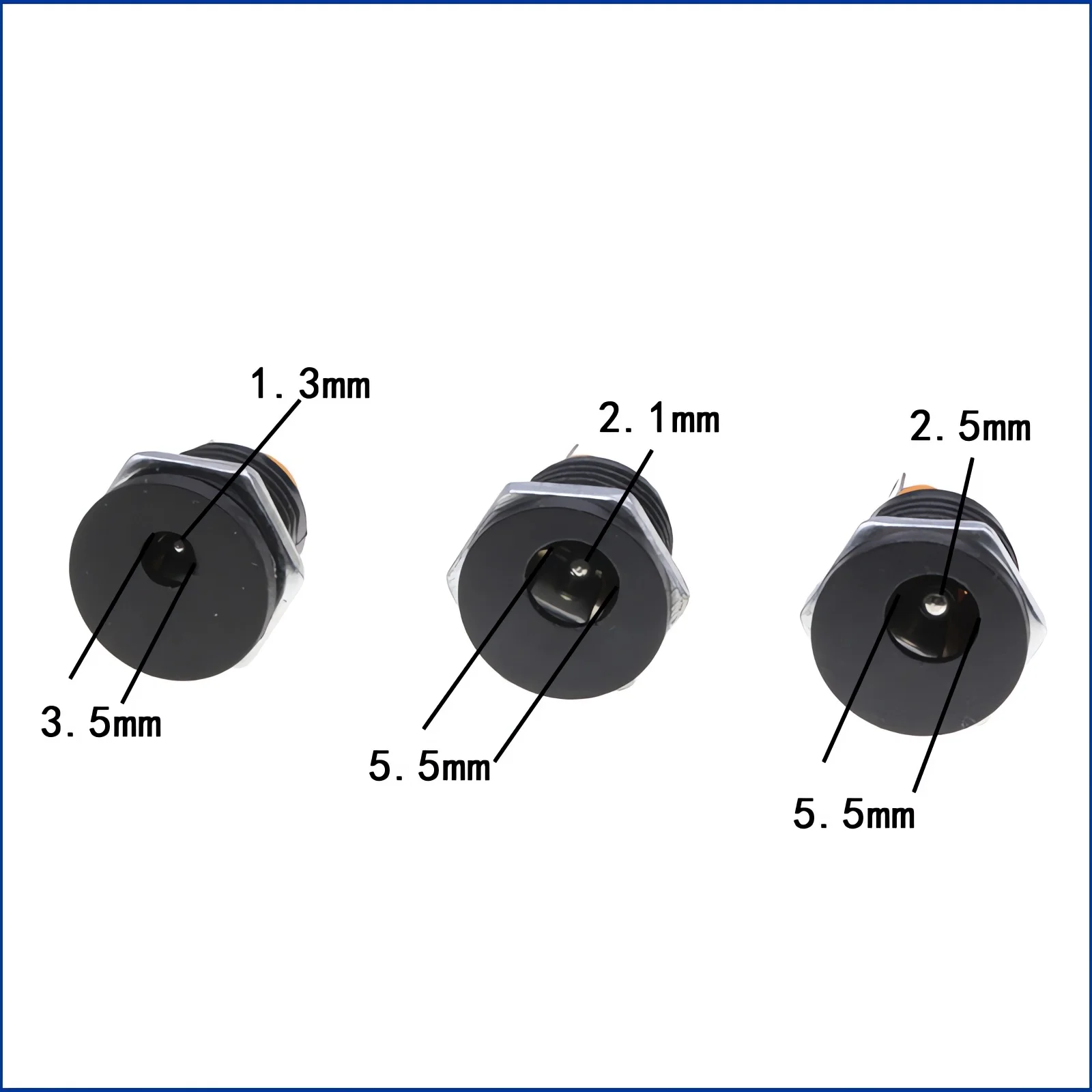 DC 커넥터 DC-022 5.5mm x 2.1mm 3핀 암 DC 전원 잭 패널 장착 나사 너트 키트 DC 소켓 전기 플러그
