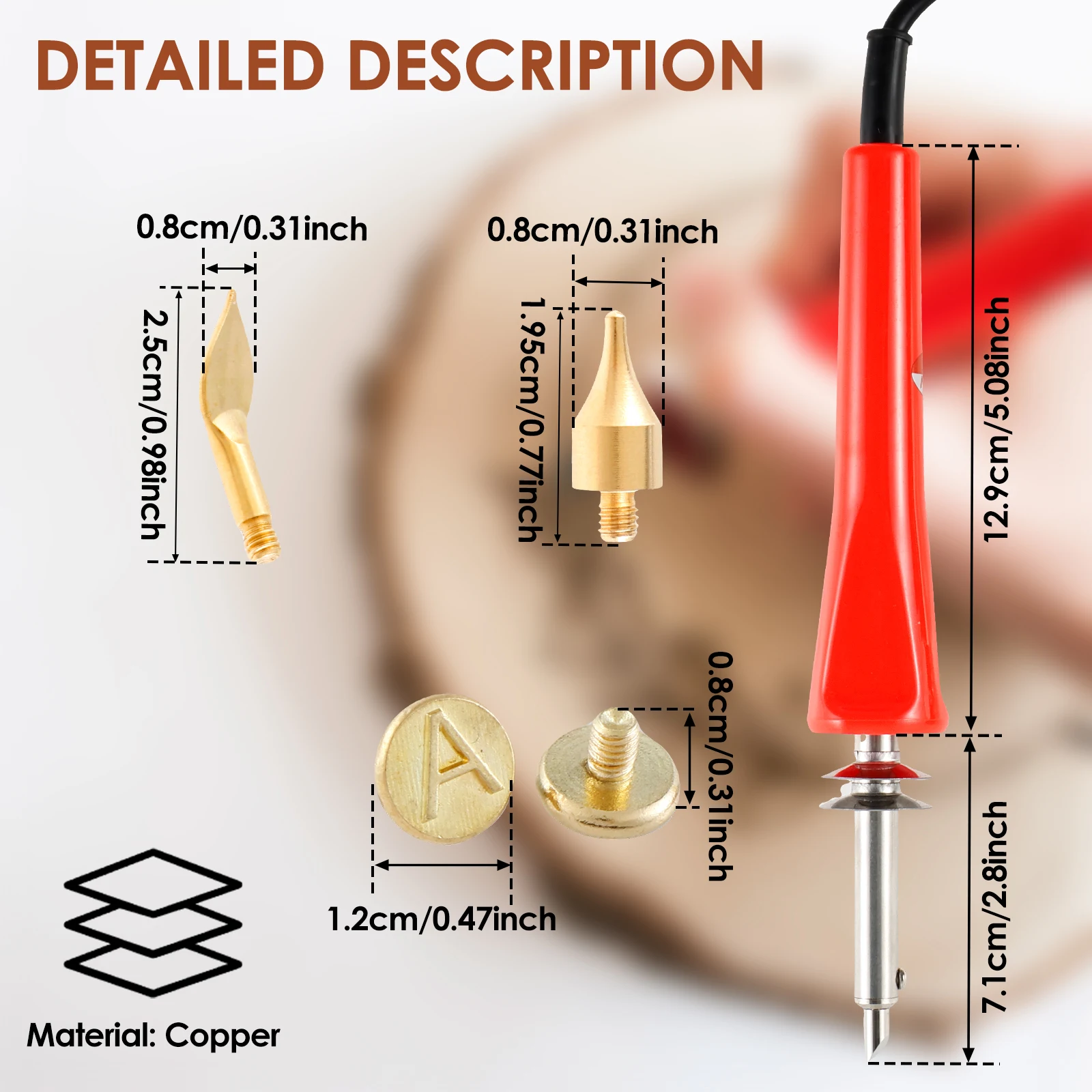 50/28 Pcs Wood Burning Tip Set Copper Alphanumeric Soldering Iron Template DIY Embossing Engraving Head Tool Soldering Iron