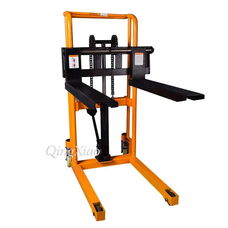 1.6M Lifting Height Manual Pallet Stacker 500KG Load Capacity Heavy Duty Solid Frame Smooth Hydraulic Lifting Warehouse Cargo