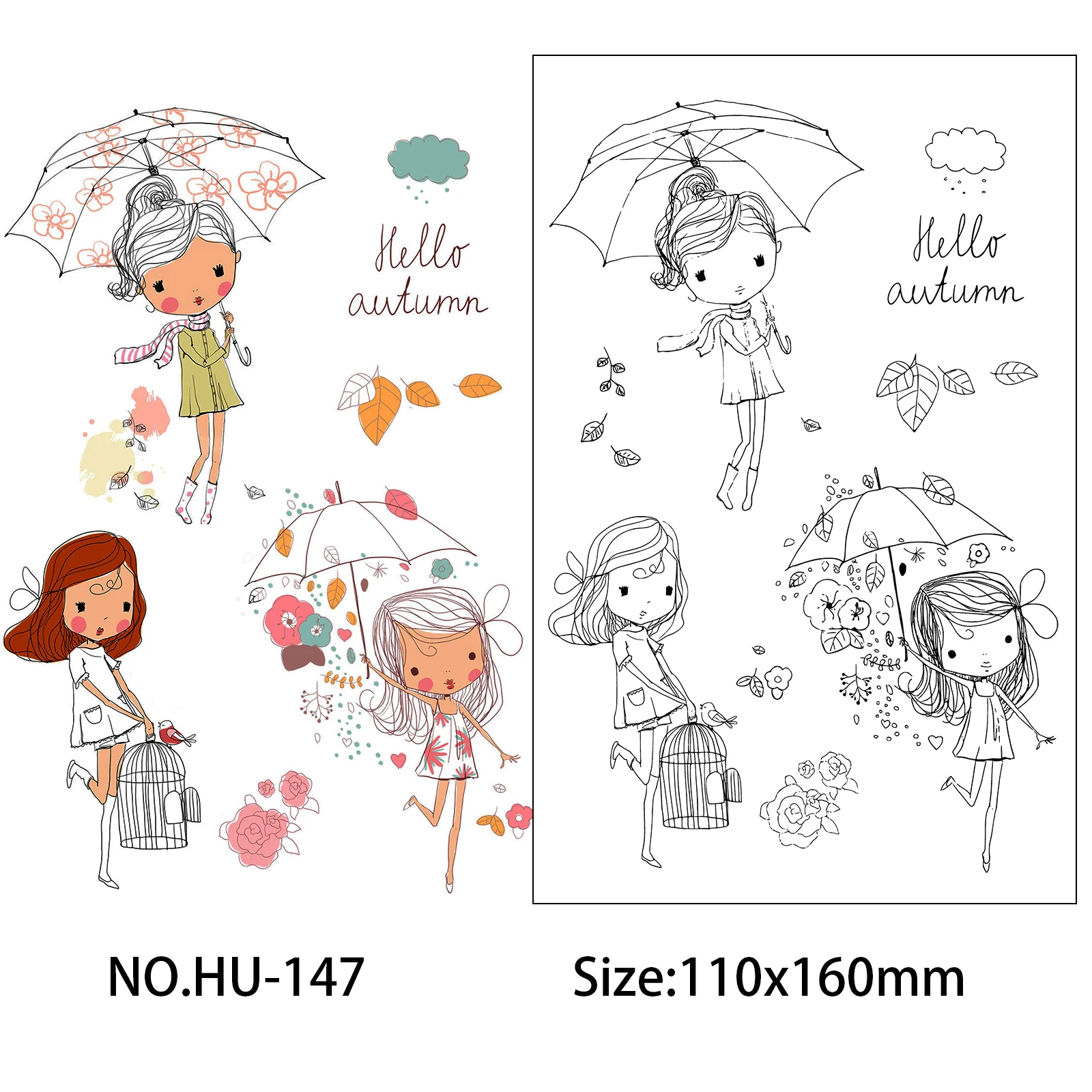 Cartoon girl Cute / Fashion Girls Clear Stamps For DIY Scrapbooking Decorative Card Making Crafts Fun Decoration Supplies