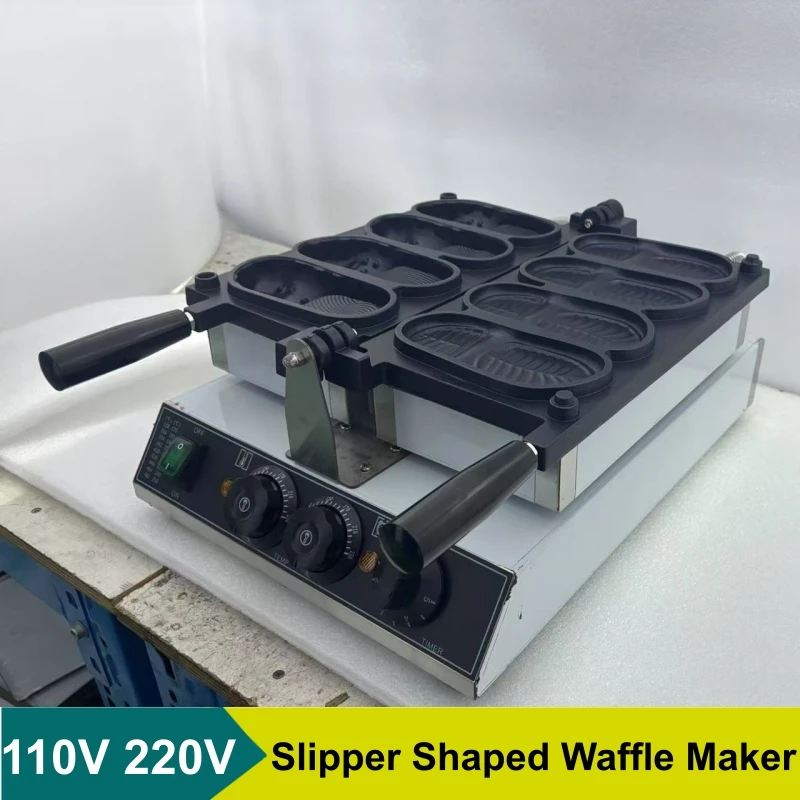 Commercial Slipper Shaped Waffle Maker Machine Snack Machine Shoes Shaped Waffle Bread Baker Making Machine