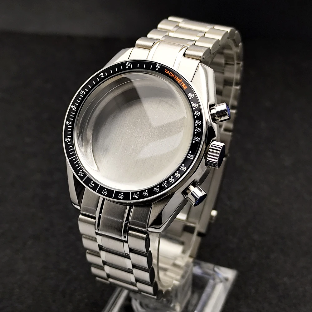 39.7mm Metal Case Watch Compatible with FIT VK63 VK64 Movement Watch Accessories 20mm Strap Fits Watch Box Lunar Bottom Cover