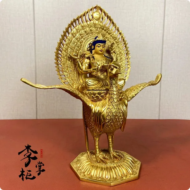 28CM Tibet Mahamayuri Bodhisattva Buddha Copper Statue