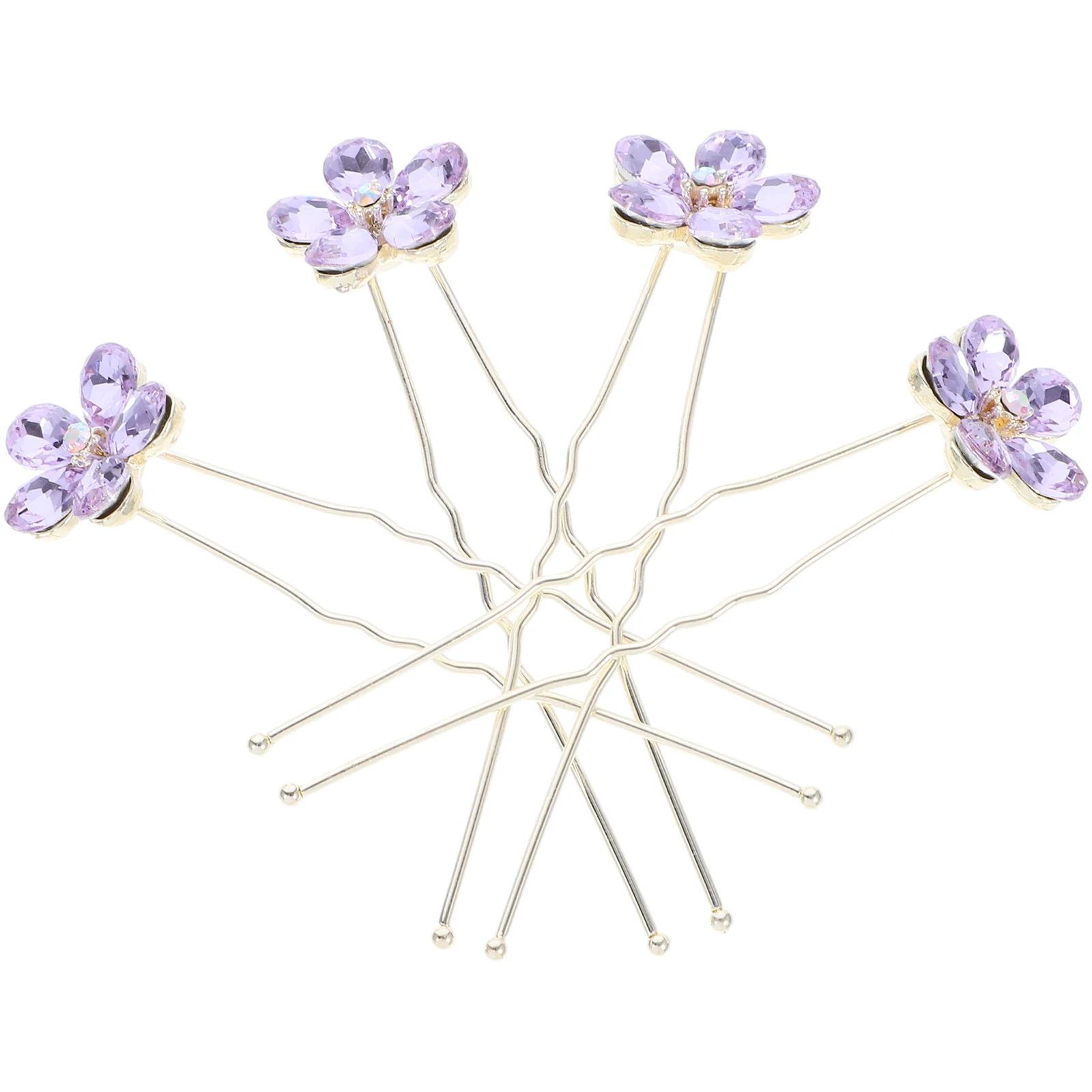 

4 pcs Shape Hairpin Bridal Accessories Rhinestone Pins Wedding U Shaped Hairpin Decorative Comfortable Secure Hairstyle
