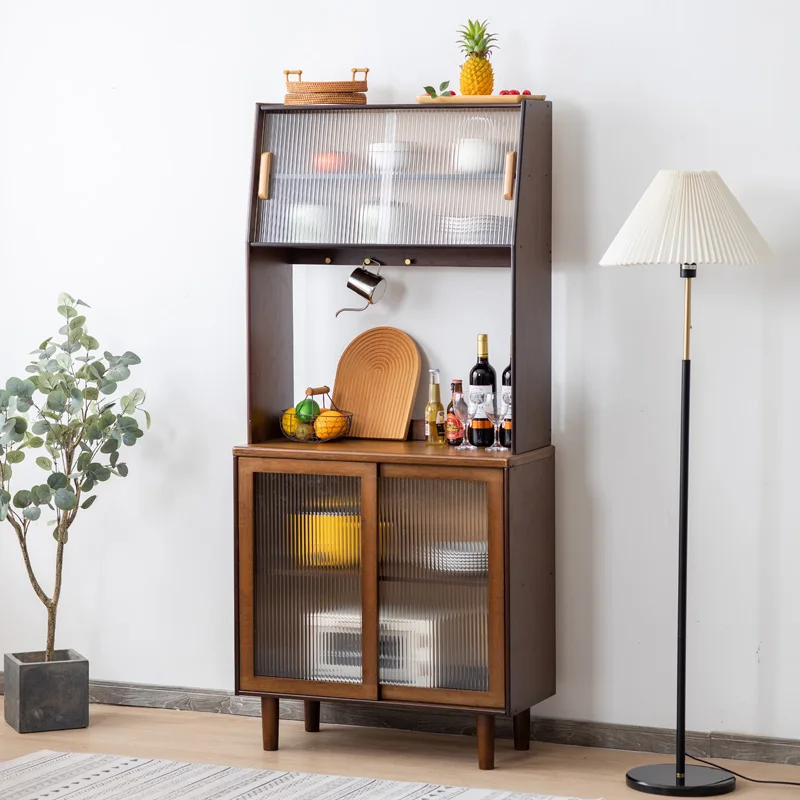 Modern Kitchen furniture Storage bamboo  vattan side board Cabinet set 80/120/150cm width side storage cabinet