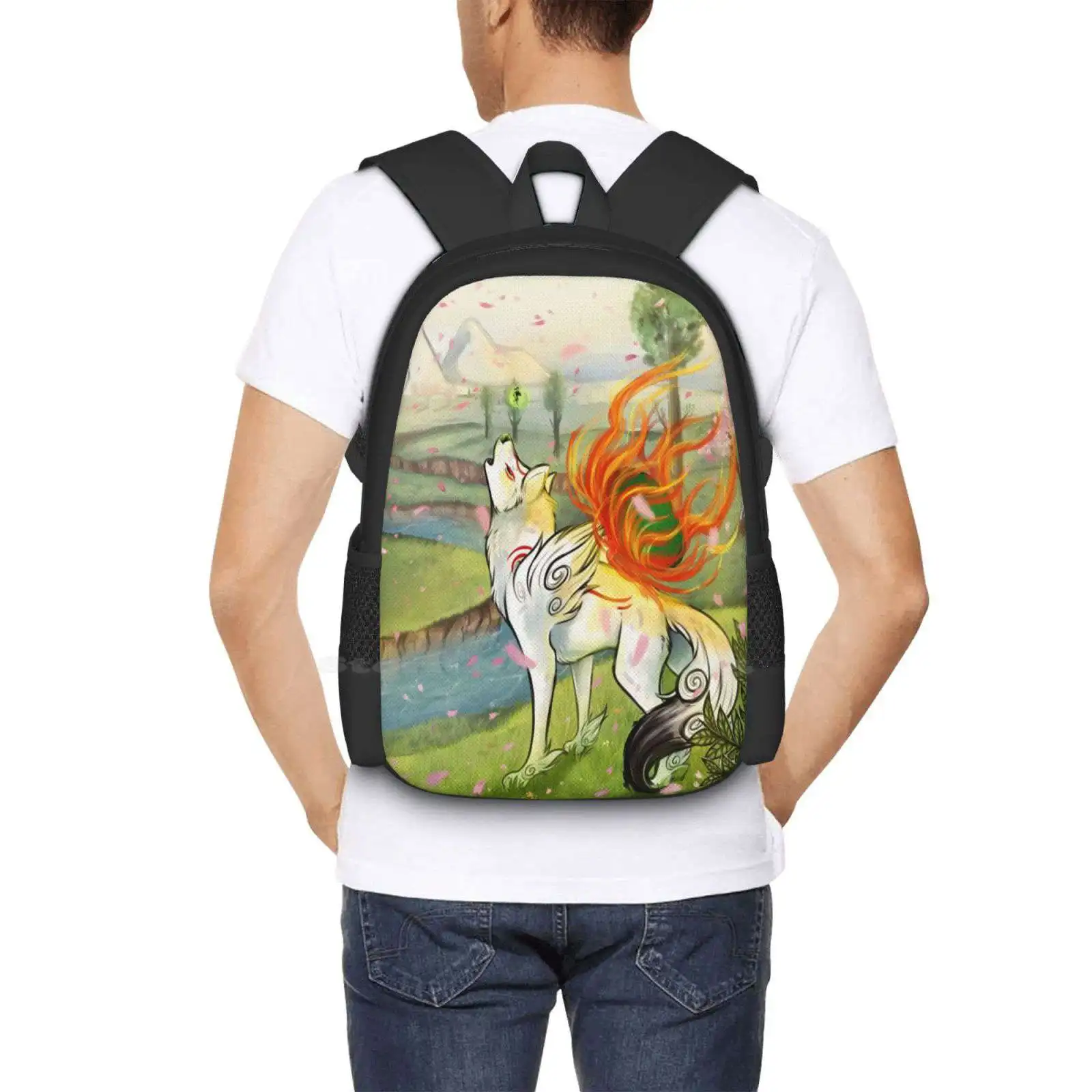 Okami School Bag zaino di grande capacità Laptop Okami Amaterasu