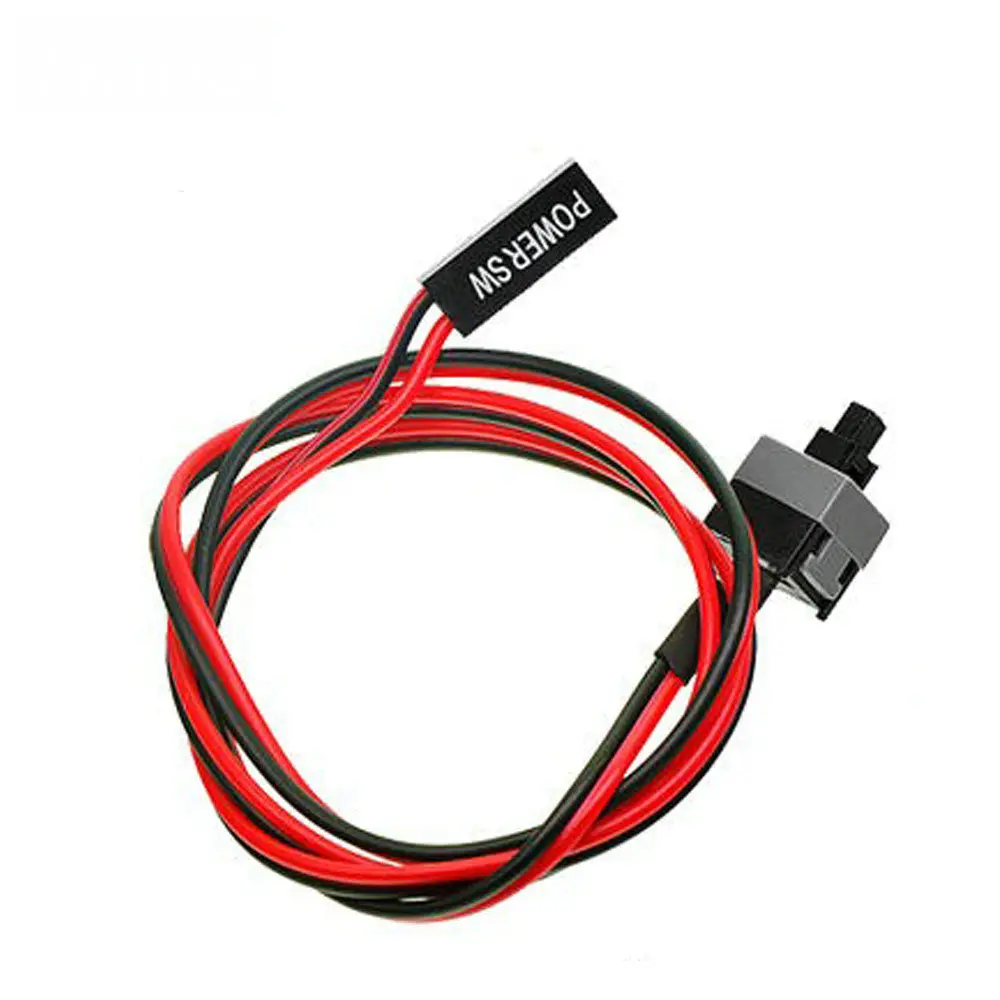 Universal PC Power Reset Switch Cable Long Wire Motherboard On/Off Push Button Replacement Computer Power Reset Cable