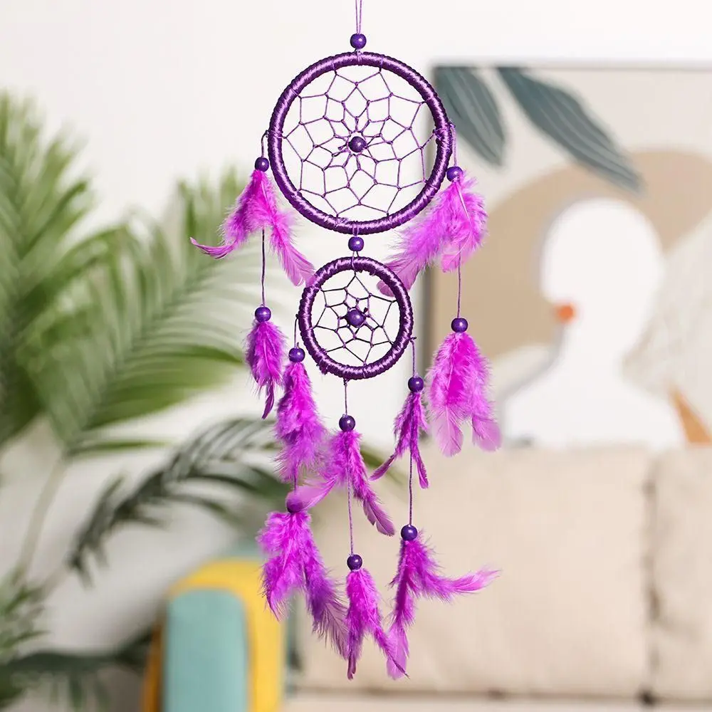 Dream Angle Dreamcatcher Handmade Tapestry Catching Up Feathers Wall Hanging Feather Weaving Dream Catcher Wind Chimes
