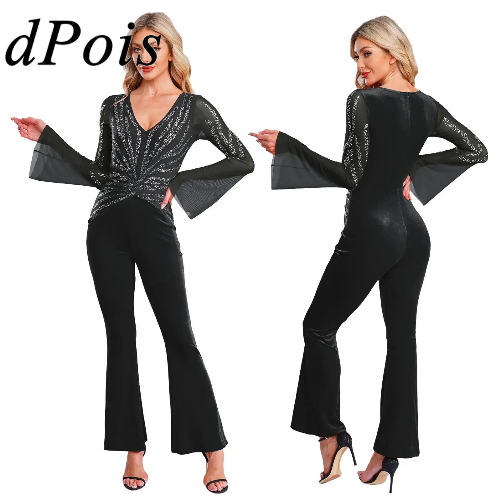 

Woman Ballet Latin Chacha Jumpsuit Disco Costume Dance Leotard Adults Figure Skating Leotards Women's Jumpsuits Party Romper