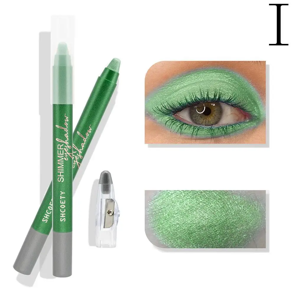 Impermeável Pearlescent Sombra Lápis Stick, Long Eyes Maquiagem, Shadow Eye Liner, Lasting Shimmer Tools, Glitter Silver, J0Q2