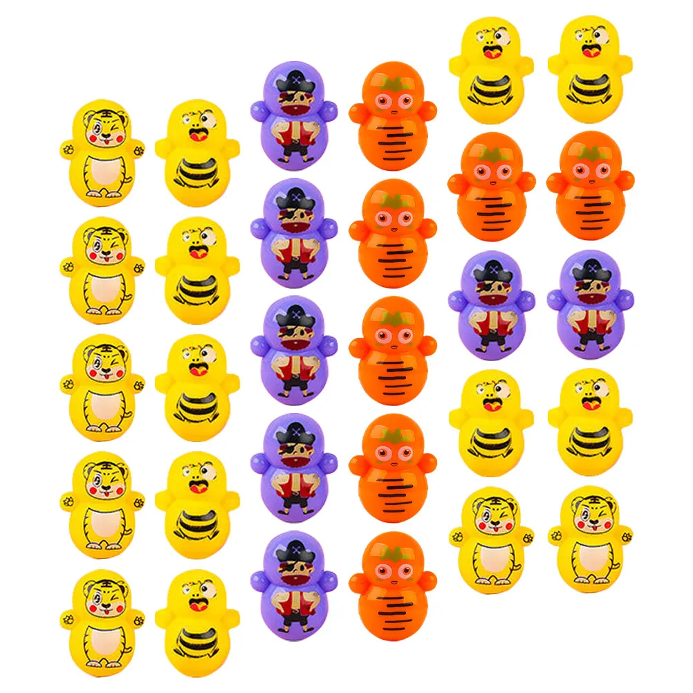 60 Pcs Cute Mini Tumbler Toy Bulk Desktop Ornament Cartoon Party Bag Fillers Favor Toys Goodie